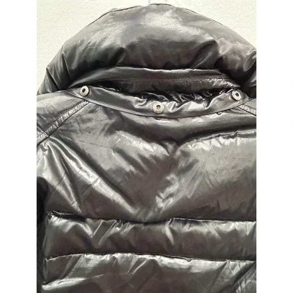 SAM‎ New York Black Quilted Down Puffer Jacket Womens 12 Cropped Zip Winter Coat - Picture 8 of 14